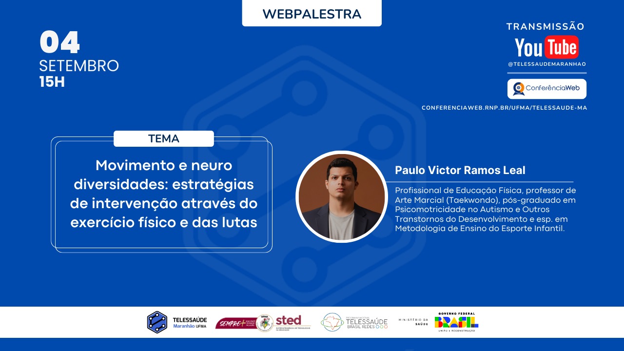 “Movimento e neurodiversidades: estratégias de intervenção através do exercício físico e das lutas” é o tema da webpalestra desta quinta-feira (4/9)